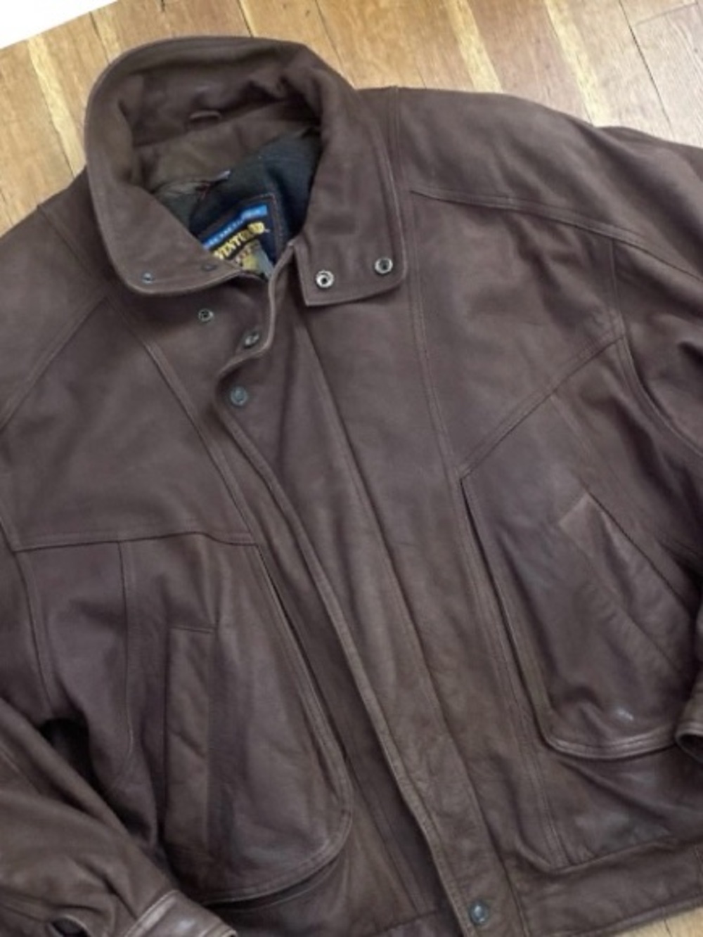 Vintage Wilsons Adventure Bound Jacket Mens Medium Brown Leather Bomber Lined